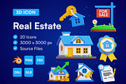 20 Real Estate 3D Icon Set, an Object 3D Model by Bilicube Studio (Thumbnail 1 of 6)