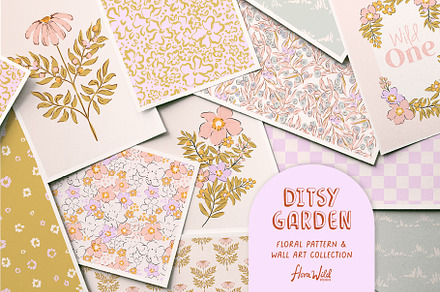 Retro floral patterns & wall art