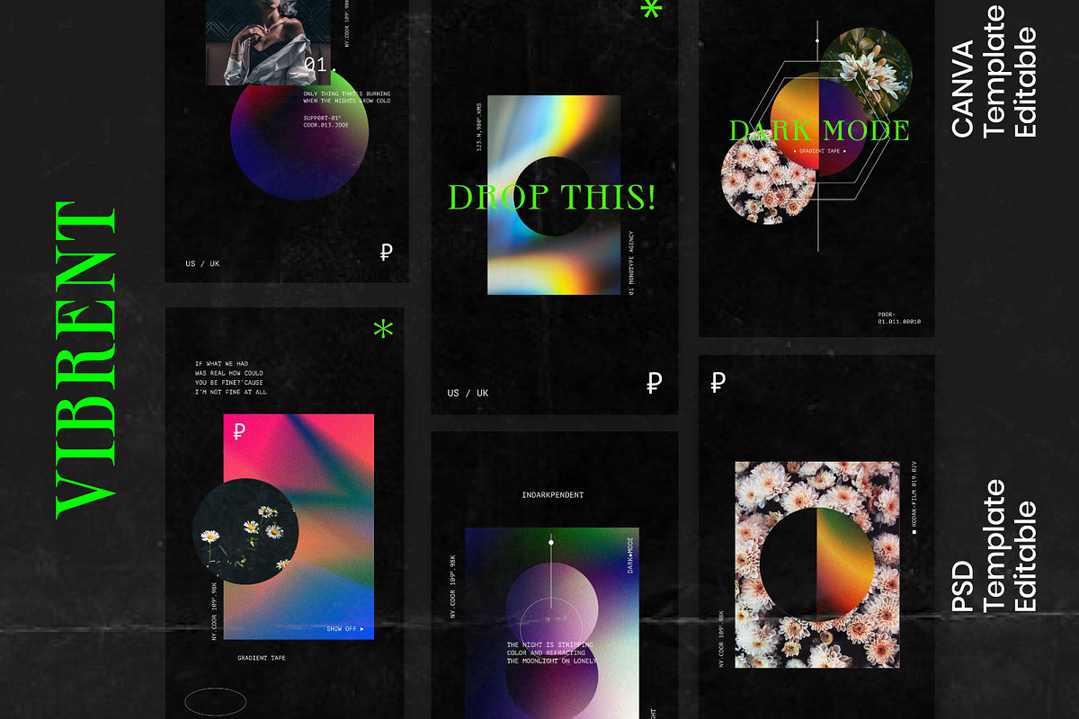 Vibrent - Canva & PS Instagram, a Social Media Template by Dirtytemp Studio (Photo 5 of 6)