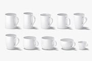 10 White Ceramic Cups 3D Model, an Object 3D Model by rebrandy (Thumbnail 2 of 9)