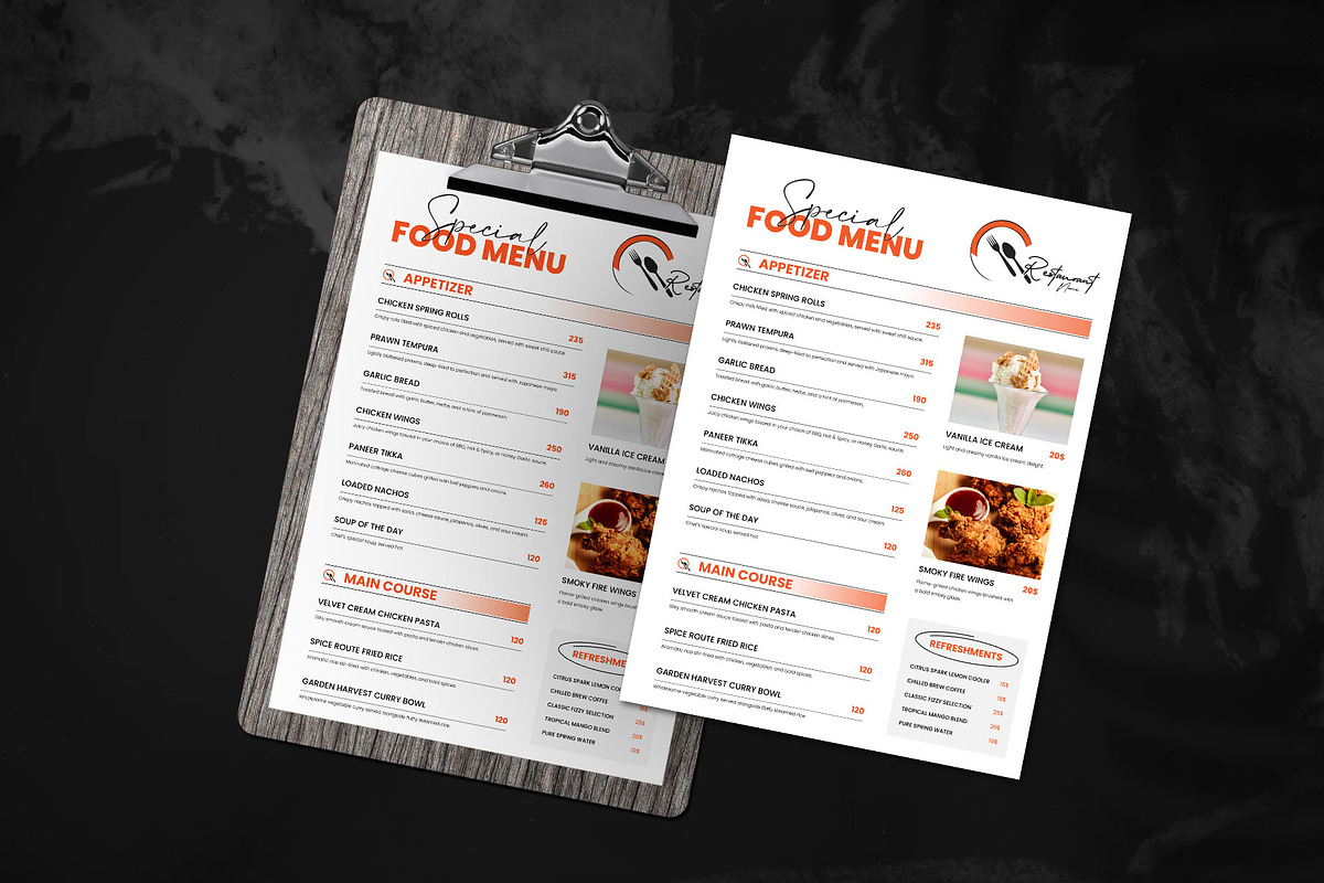 Restaurant food menu template, a Flyer Template by Tanmoy Topu (Photo 1 of 2)