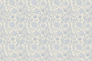 Trailing Block Print Floral Blue, a Pattern Graphic by Mieken Petra Designs (Thumbnail 4 of 4)