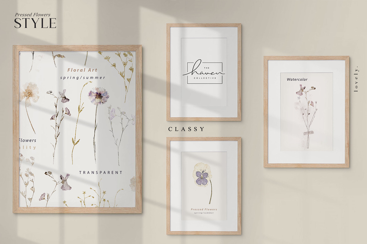 Pressed Flowers & Brush Strokes Png, an Object Graphic by by creative paper (Photo 10 of 17)