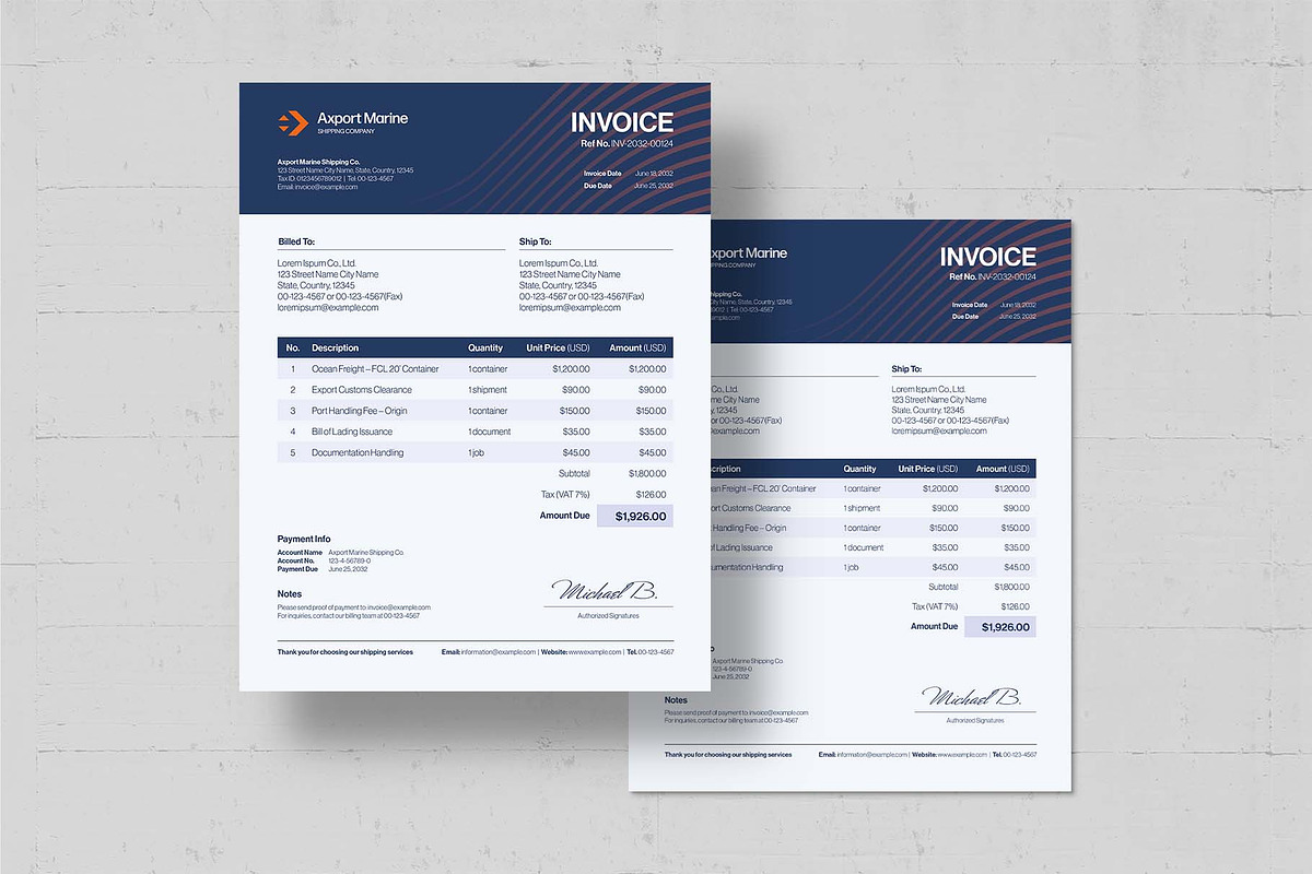 Invoice Template, a Stationery Template by BrandPacks (Photo 2 of 4)