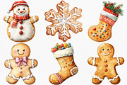 Cute Christmas Gingerbread Clipart, an Illustration by Canvas Craft (Thumbnail 2 of 7)