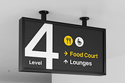 Airport Wayfinding Signage Mockup, an Advertising Mockup by graphicsauce (Thumbnail 1 of 3)