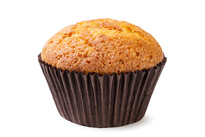 Muffin close-up on a white. Isolated, a Food & Drink Photo by innakreativ