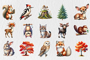 Woodland Animals Clipart, a Seasonal Illustration by Rose Art (Thumbnail 4 of 5)