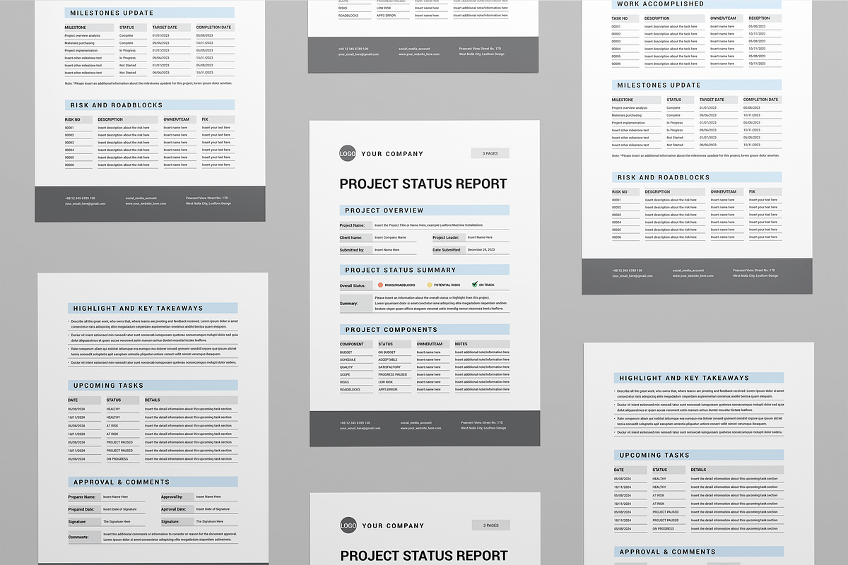 Project Status Report, a Stationery Template by Leaflove