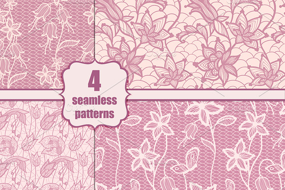 lace seamless floral patterns preview 6