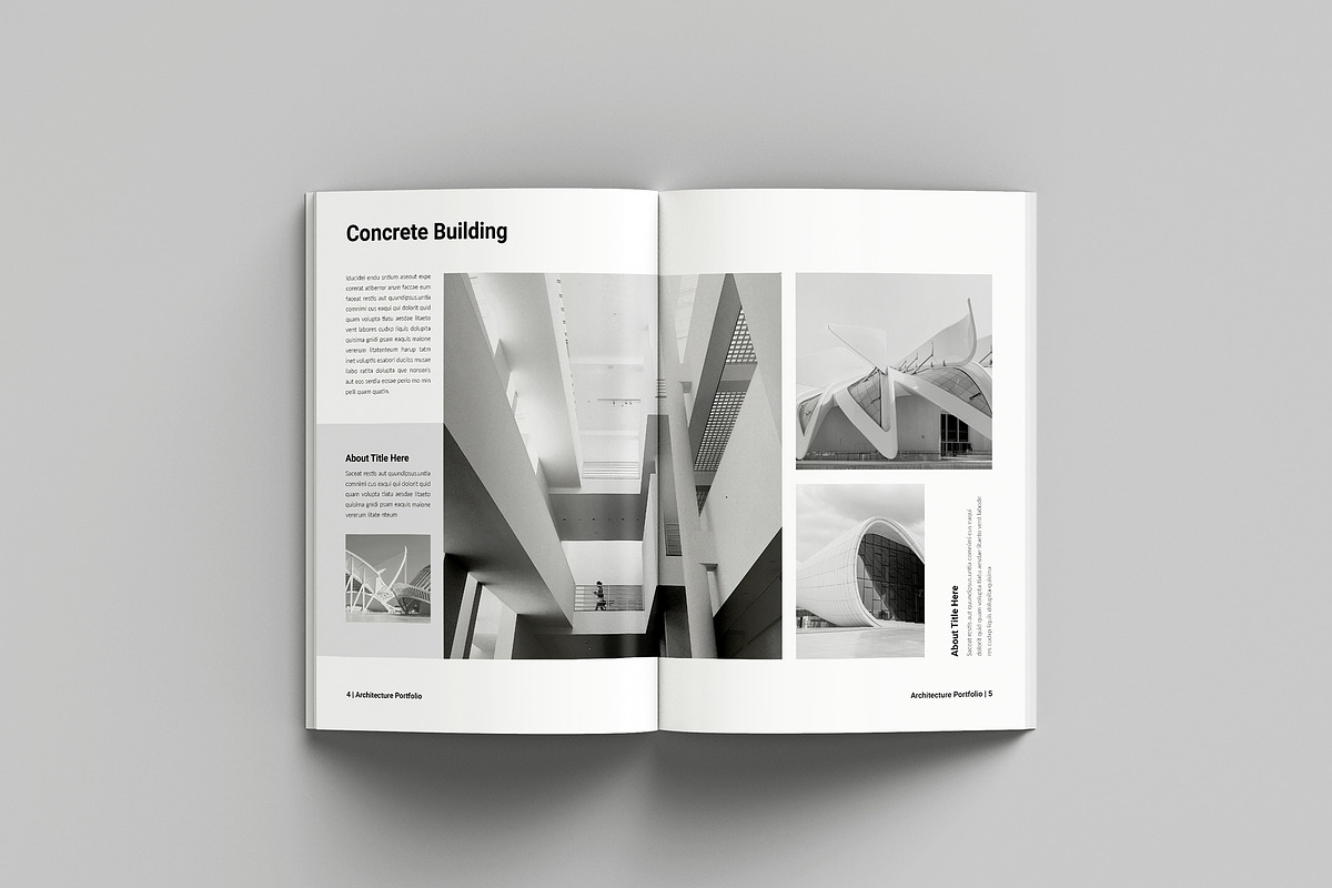 Architecture Portfolio Template, a Brochure Template by Spark_Creative (Photo 3 of 12)