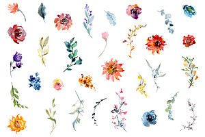 Chic Bright Watercolor Flowers