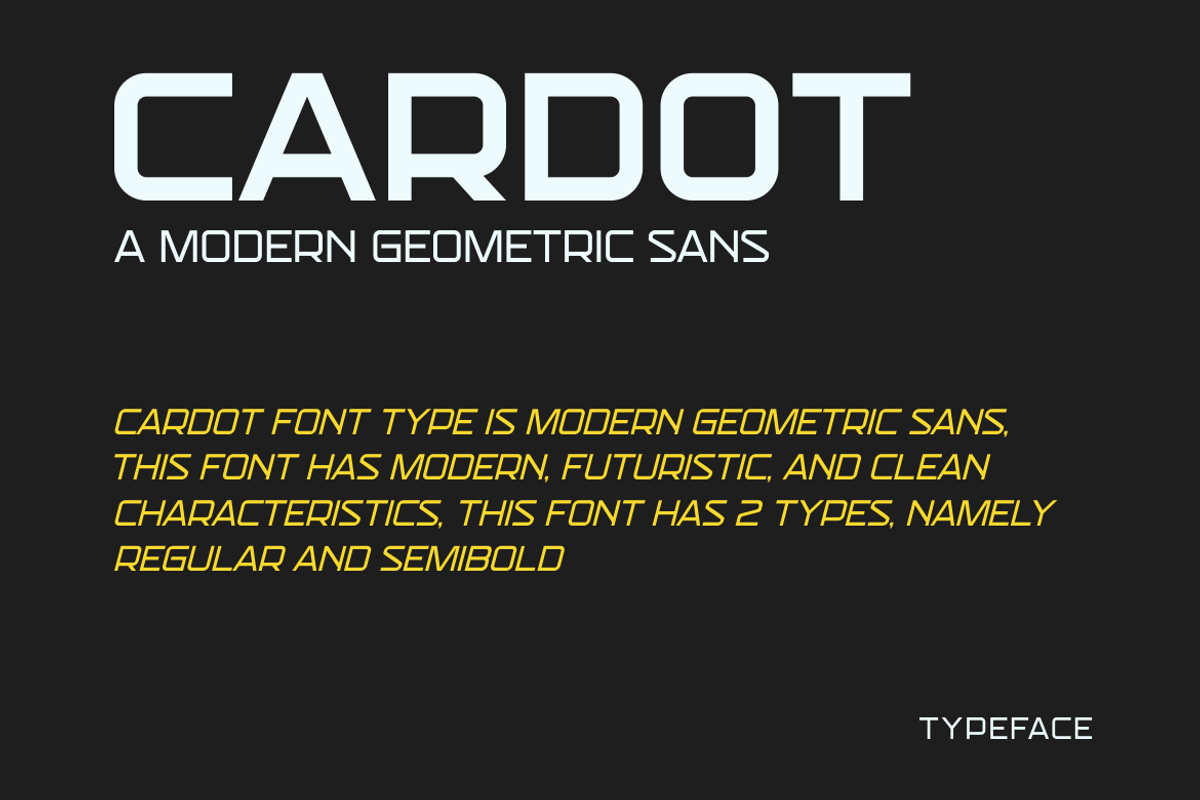 Cardot - A Modern Geometric Font, a Sans Serif Font by Marvadesign (Photo 2 of 6)