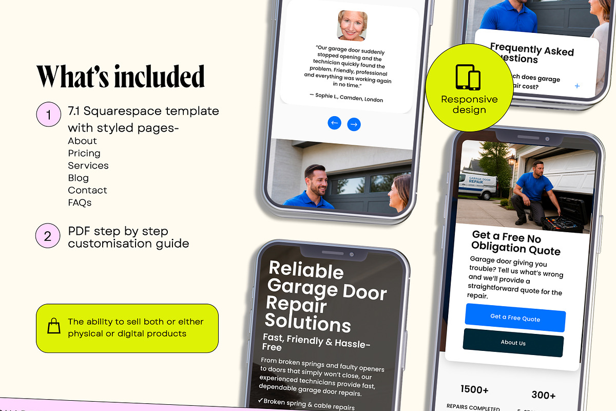Garage Door Squarespace Website, a Squarespace Template by Template Twist Shop (Photo 3 of 9)