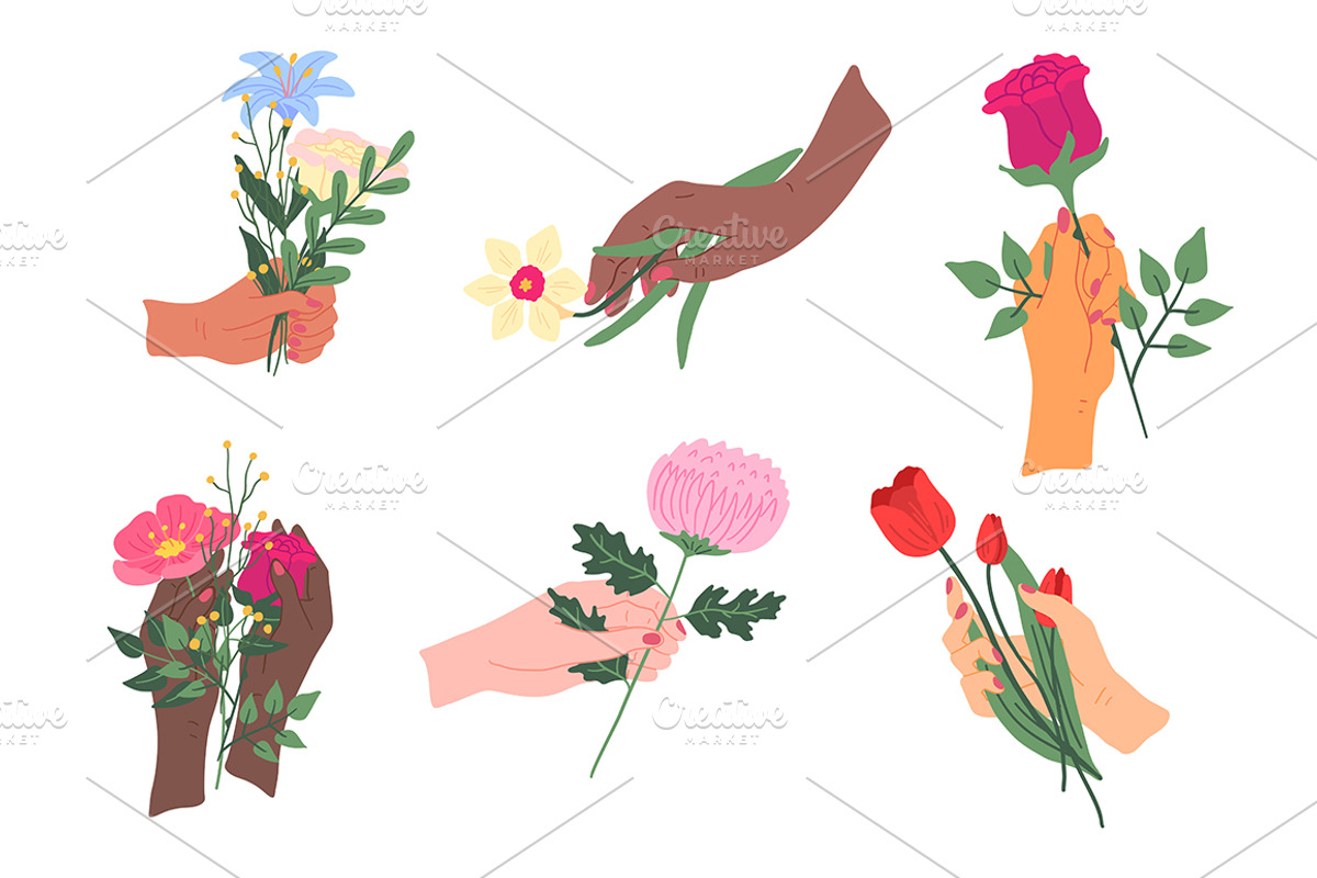 Female Hands Holding Blooming, an Object Graphic by Bigmouse_art
