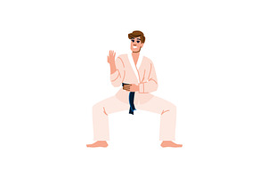 Karate athlete performing martial, a Sport Illustration by pikepicture