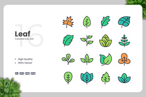 Leaf Colored Icons, an Icon by Upnowgraphic