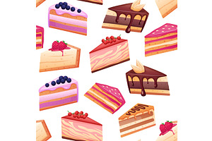 Cakes seamless pattern. Creamy cake, a Graphic by LadadikArt