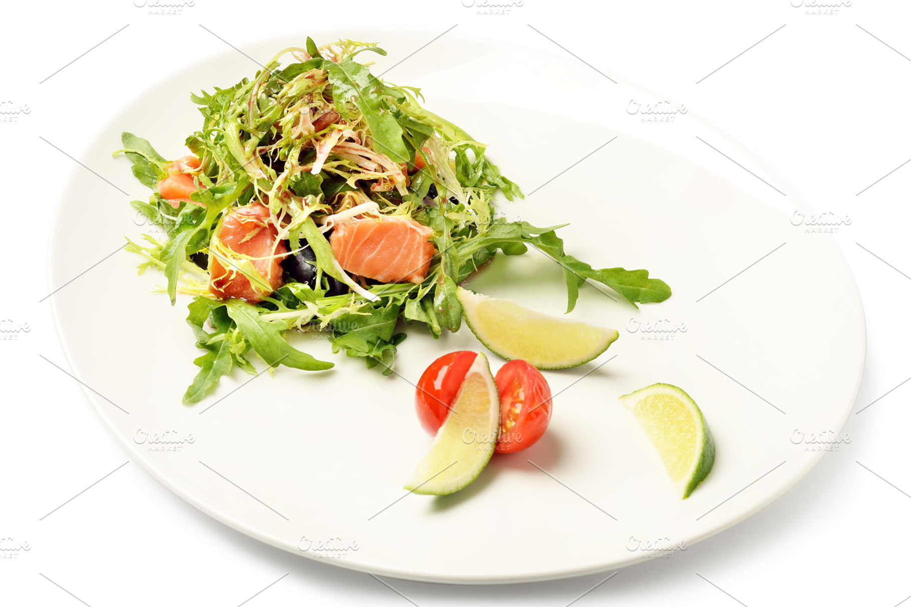 Salmon and ruccola fresh salad, a Food & Drink Photo by Food Stock