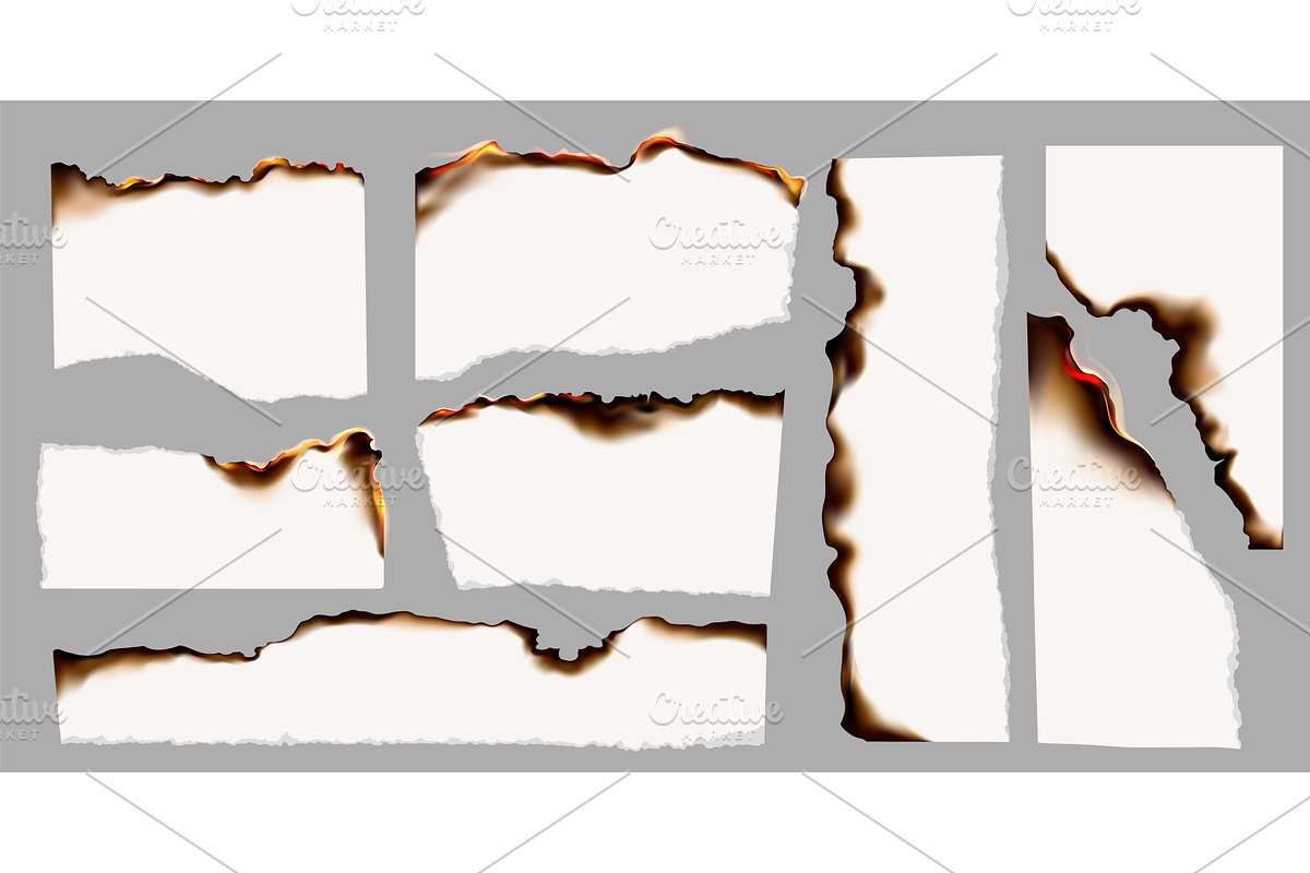 Burning paper. Realistic burning, an Object Illustration by Frogella