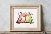 Adorable Lovebirds Cuddling Png, an Illustration by Creative Art (Thumbnail 5 of 6)