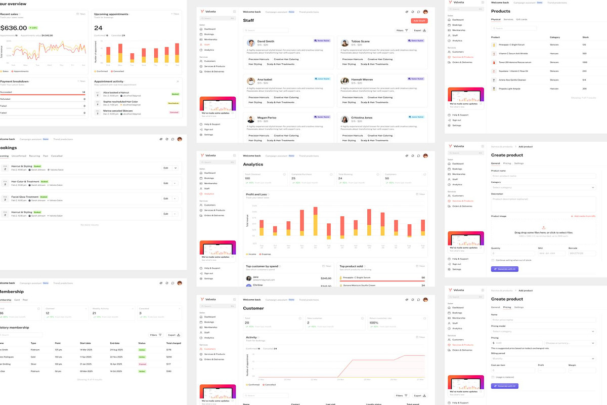 Booking Salon Management App UI Kit, an UI Kit Template by Creative Perspective (Photo 2 of 4)