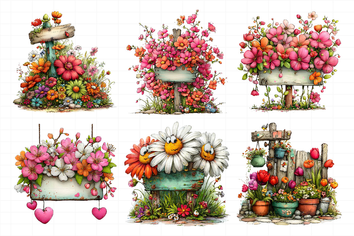 Whimsical Spring Signpost Clipart, an Illustration by Daily.Designs (Photo 7 of 8)