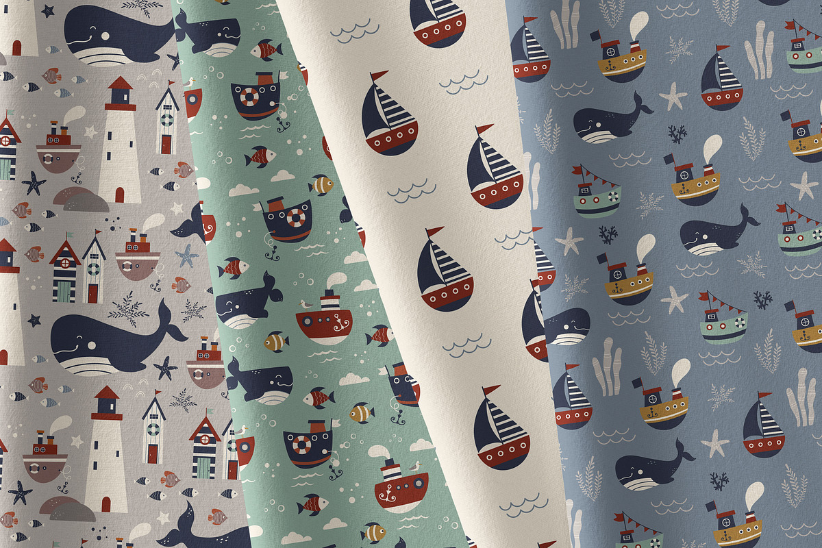 Ocean life clipart and patterns, a Pattern Graphic by EltaMaxArt (Photo 9 of 10)
