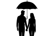50 Couple Umbrella Silhouette Bundle, an Illustration by Designs_River (Thumbnail 31 of 51)