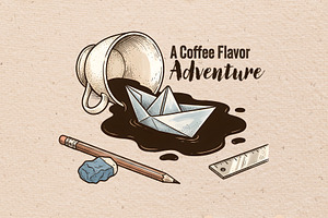A coffee flavor adventure, a Food Illustration by Vectorlina