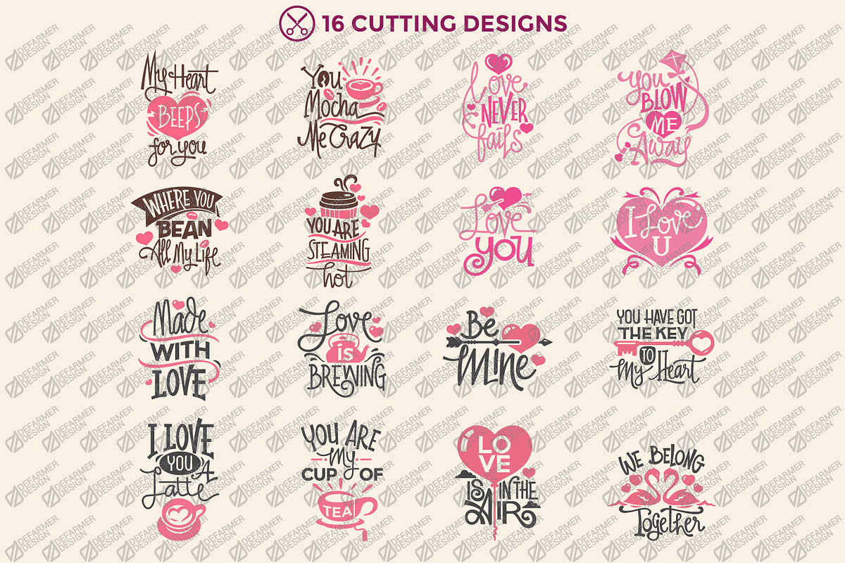 Valentine's Day Quote Cutting File, an Illustration by defarmerdesign (Photo 2 of 5)