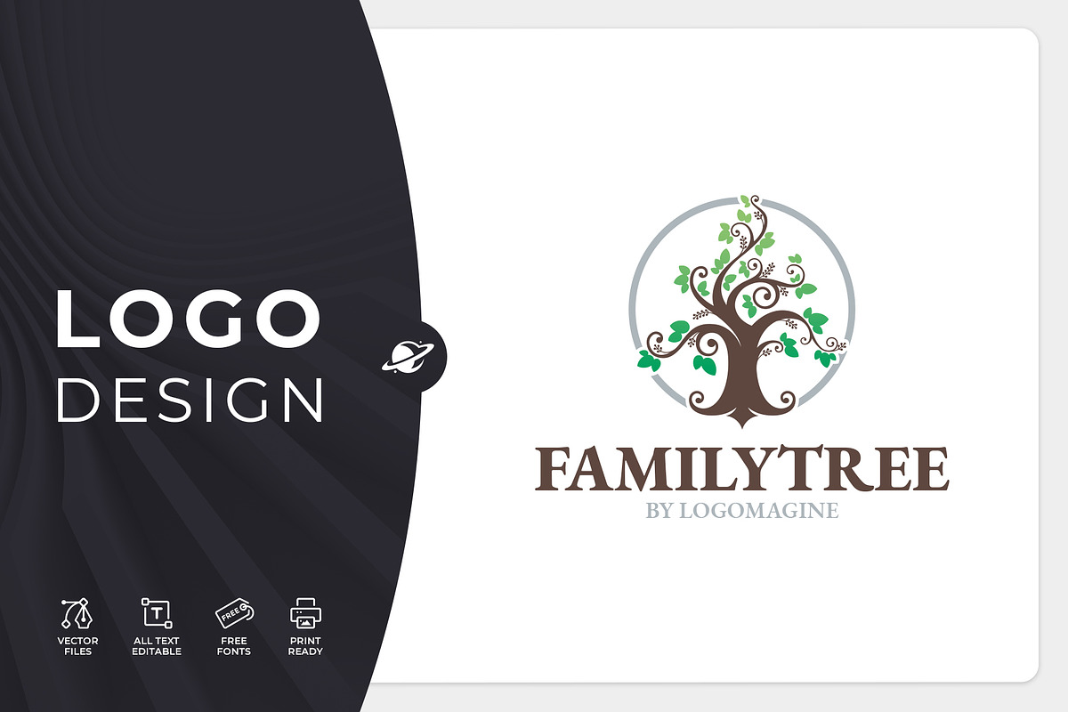 Family Tree Logo Template, a Branding & Logo Template by LOGOMAGINE (Photo 1 of 16)