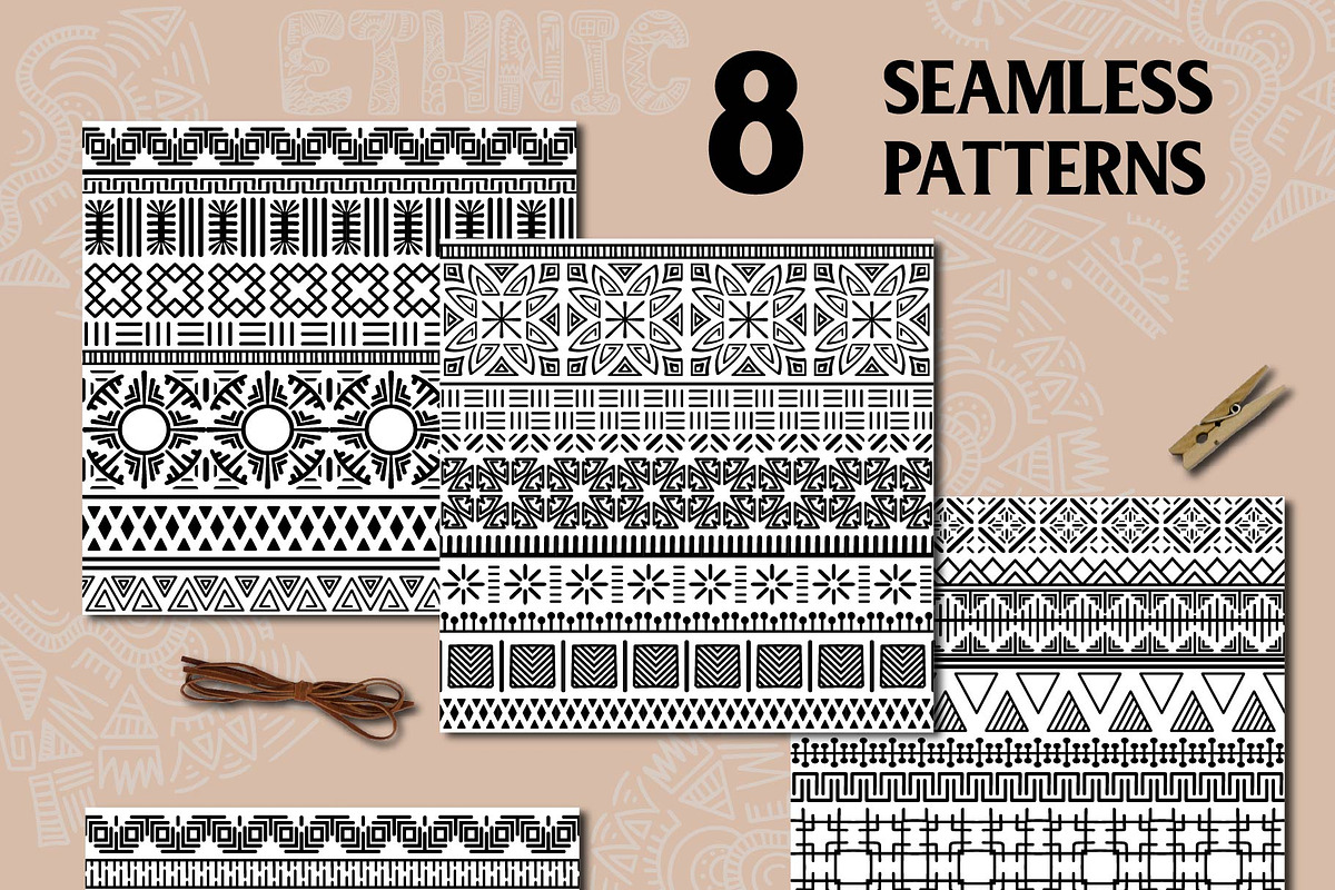 8 Ethnic Seamless, a Pattern Graphic by Elinorka (Photo 2 of 5)