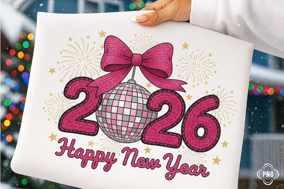 Happy New Year 2026 Crochet Yarn PNG, an Illustration by SinaCreation (Photo 1 of 11)