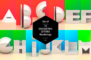 Set of 13 Geometric Letters A-M, a Background Graphic by helloSG (Thumbnail 1 of 2)