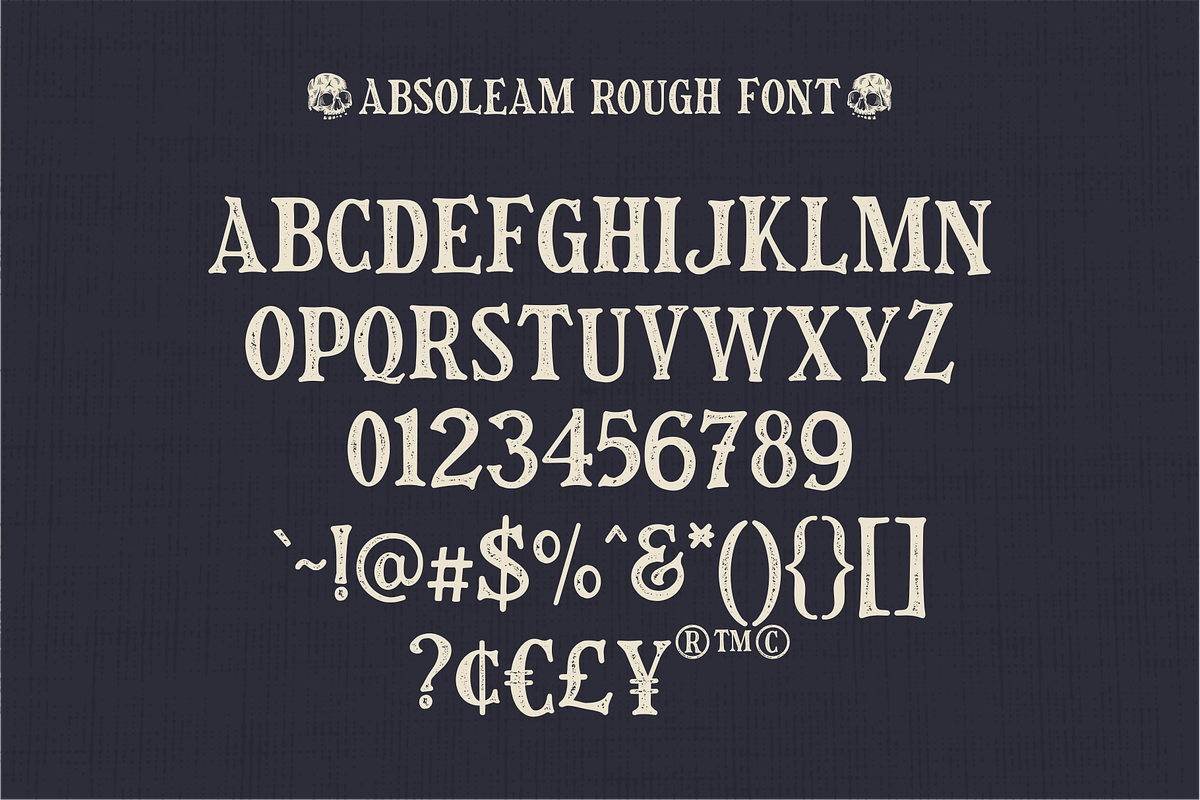 Absoleam Vintage Rough, a Sans Serif Font by 24Design Studios (Photo 5 of 7)