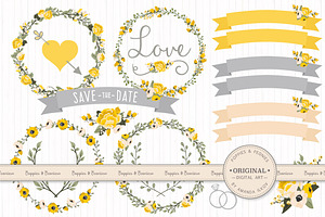 Wedding Floral Clipart & Vectors, an Illustration by Amanda Ilkov