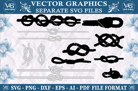 Rope knot SVG vector design bundle