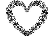 Floral HeartWreath Black Silhouet, a Person Illustration by Designer_Momina (Thumbnail 13 of 20)
