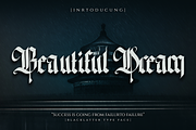 Beautiful Dream, a Blackletter Font by Meizzaluna Design (Thumbnail 1 of 10)