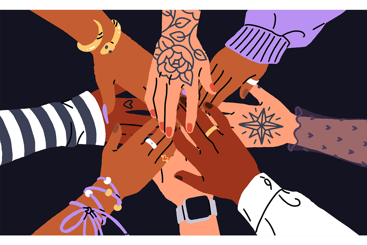Female hands together, women team, a Person Illustration by PaperTrident (Photo 2 of 3)