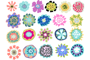 Flower Elements Logos 21 Vectors