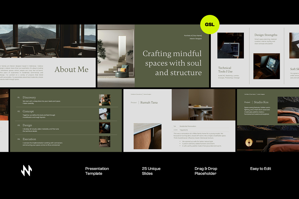 Interior Designer Portfolio GSL, a Presentation Template by Neermana (Photo 1 of 4)
