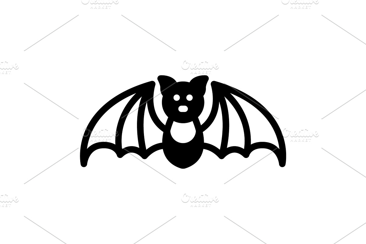 Bat halloween solid icon, a Solid Icon by Creative priyanka