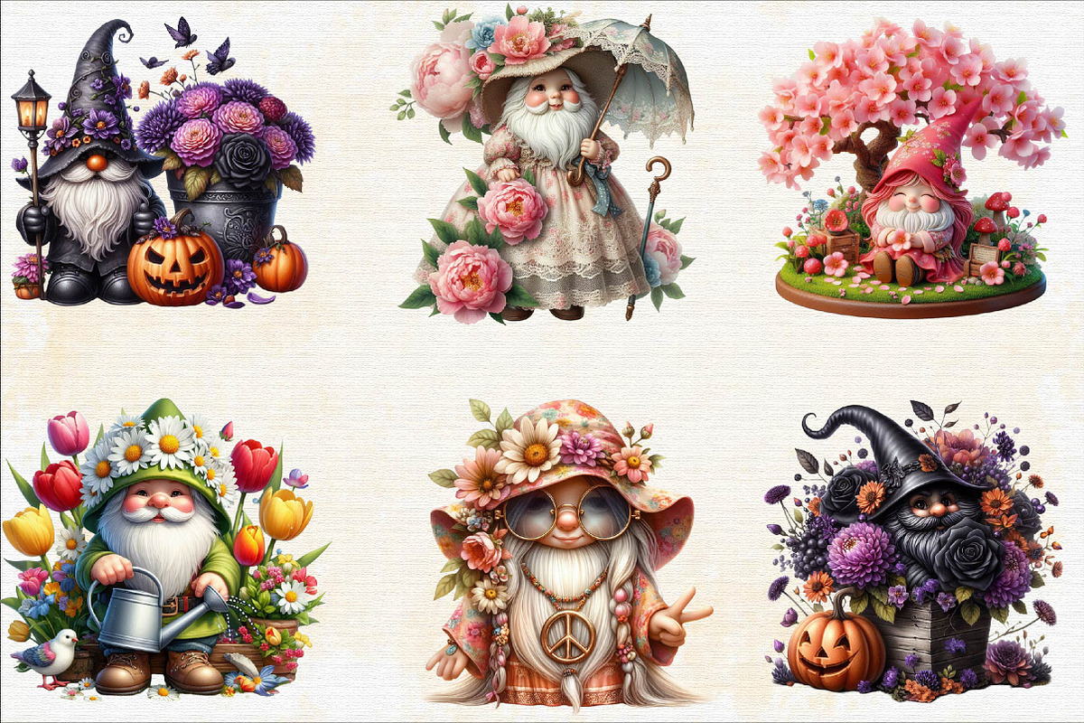 Flower Girl Gnomes Sublimation Clipa, an Illustration by SVGArt (Photo 7 of 8)