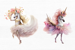 Ballerina Unicorn Clipart