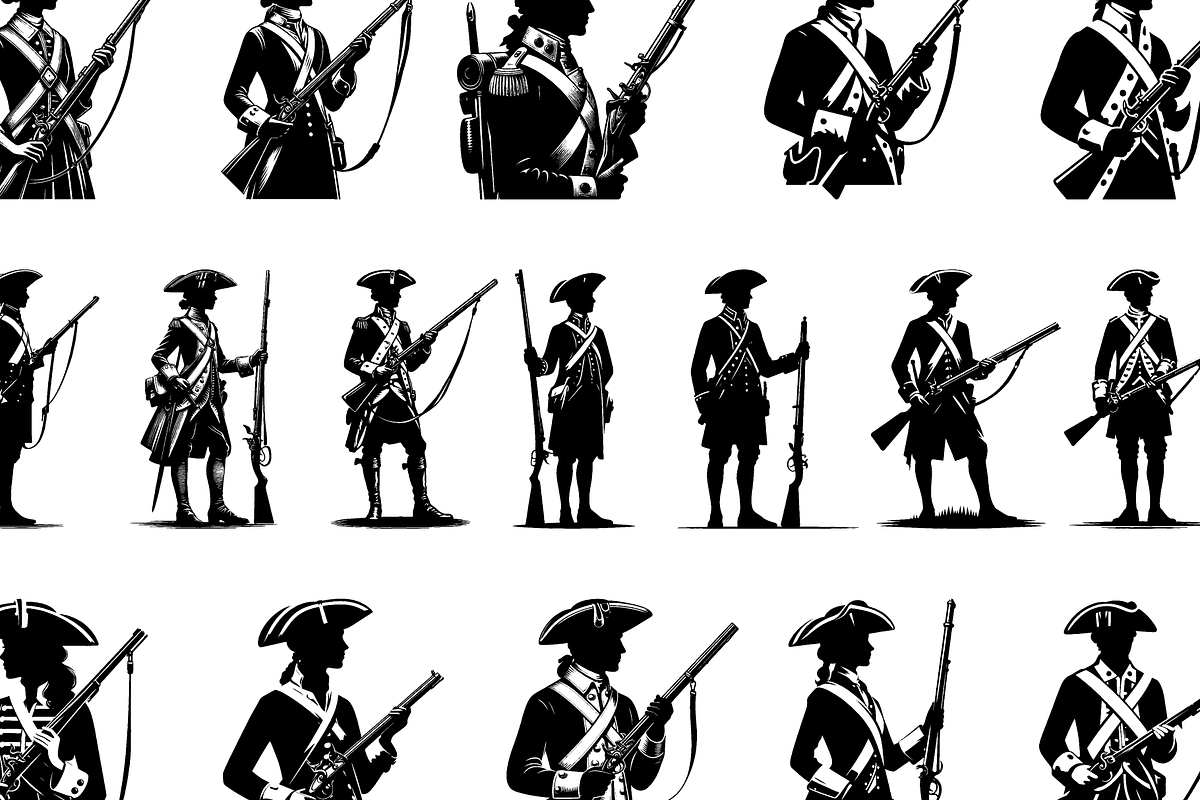 Colonial Soldier Silhouette Set, an Object Graphic by RT Studio (Photo 3 of 3)