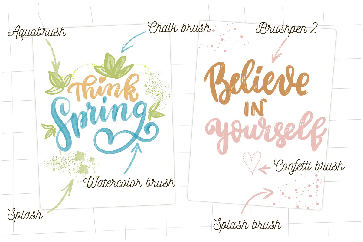Lettering brushes for Procreate, a Brush Add-On by Let's Art (Photo 7 of 7)