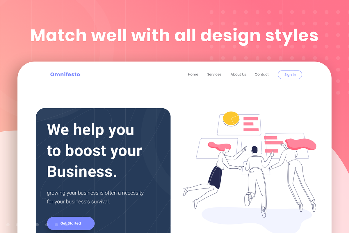 Outline Teamwork Illustration Pack, an UI Kit Template by Graphicdunk (Photo 4 of 5)