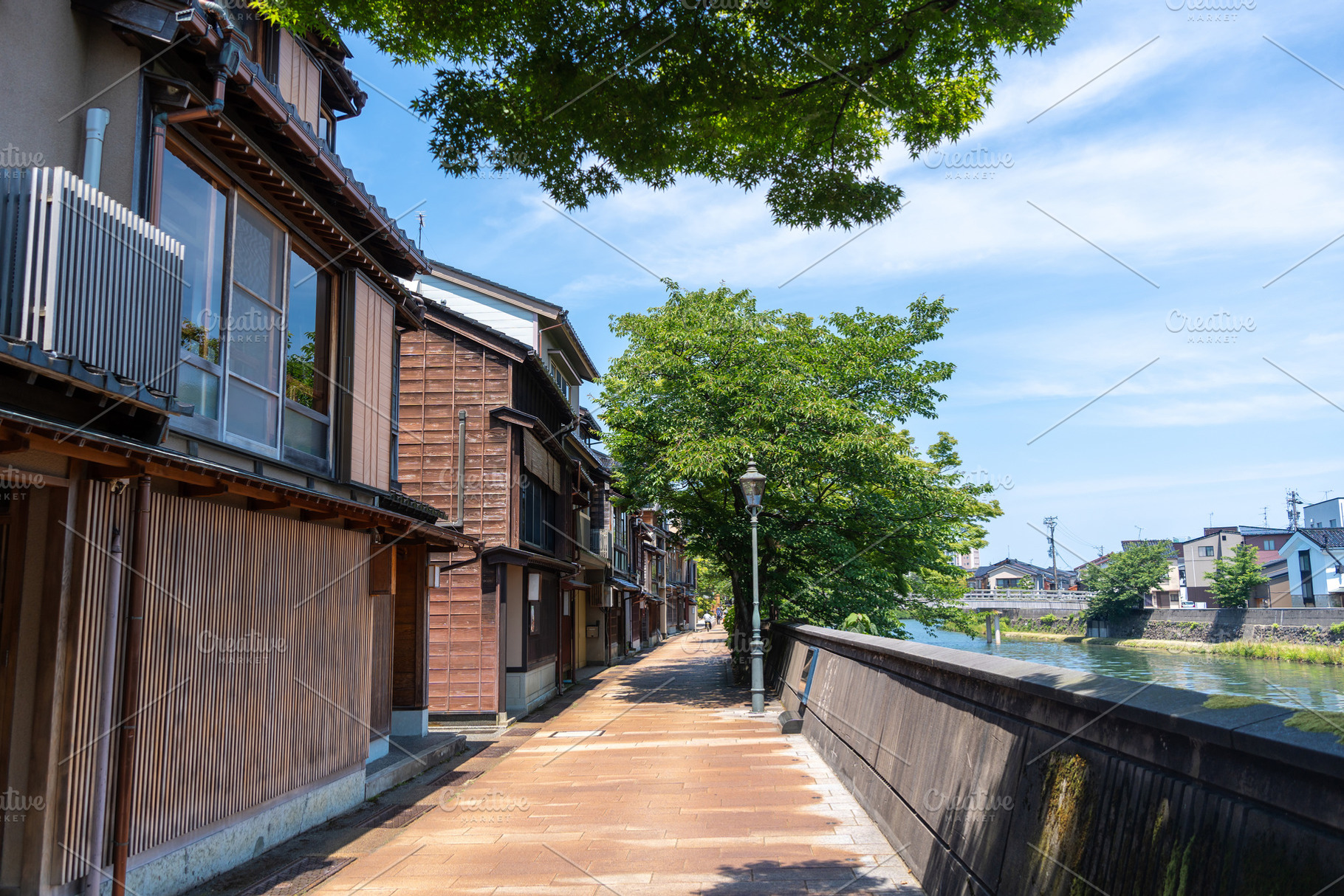 Old Kazue-machi district and Asano River in Kanazawa, Japan, an Architecture Photo by GoodGoods